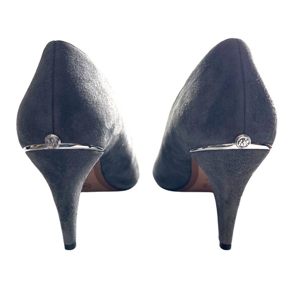 Michael Michael Kors Lizzy Gray Suede Pointed-Toe Mid Heel Pumps Size 9.5 - Picture 6 of 10